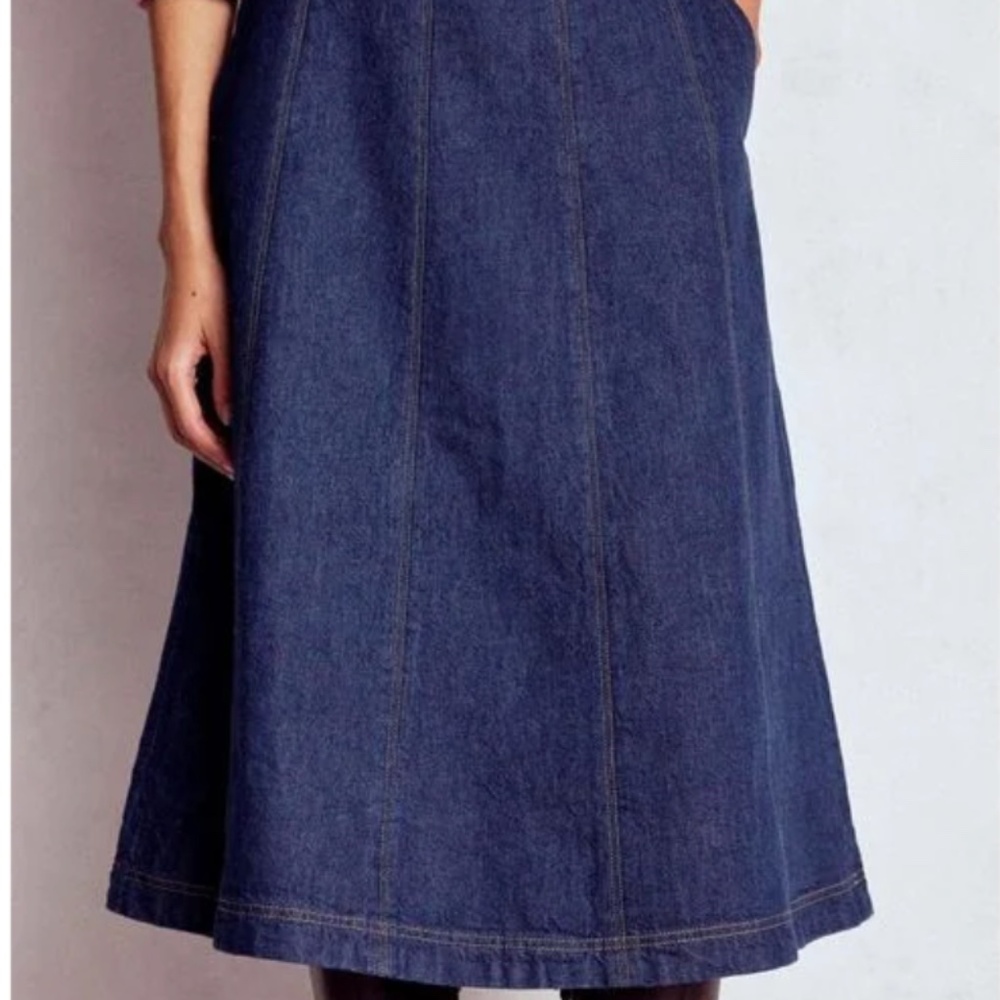 Boden Women's Blue Joy Paneled Denim Skirt